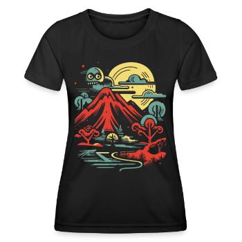 Ich fürchte die Nacht, dunkle Horror Natur - Frauen Funktions-T-Shirt - Schwarz - Vorne - AI Model Female 172 light (172cm)