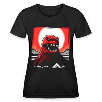 Rote Sonne Japan: Grunge-Prinz der Monster - Frauen Funktions-T-Shirt - Schwarz - Vorne - AI Model Female 172 light (172cm)