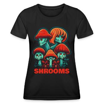 Mushroom Heads of Horror Mushrooms Forest - Women's Functional T-Shirt - black - Front - AI Model Female 172 light (172cm)
