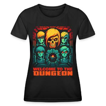 Welcome to the dungeon with skull and friends - Women's Functional T-Shirt - black - Front - AI Model Female 172 light (172cm)
