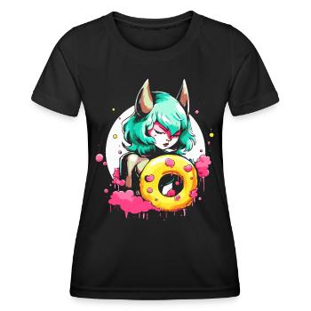 The she-devil of the glazed donut - Women's Functional T-Shirt - black - Front - AI Model Female 172 light (172cm)