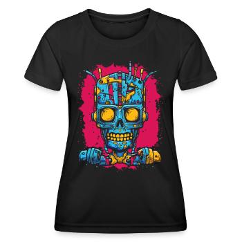 Robot Cyborg Zombie - T-shirt sport Femme - noir - Devant - AI Model Female 172 light (172cm)