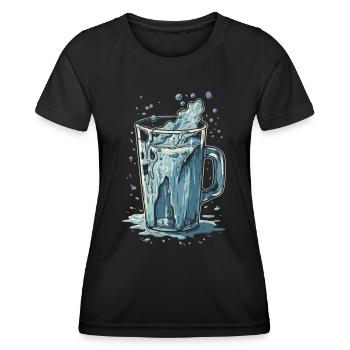 Un verre d’eau doit toujours être gratuit - T-shirt sport Femme - noir - Devant - AI Model Female 172 light (172cm)