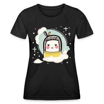 Chibi Kawaii Tofu Geisha - T-shirt sport Femme - noir - Devant - AI Model Female 172 light (172cm)