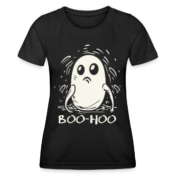 The Disappointed, Sad-Funny Little Ghost - Women's Functional T-Shirt - black - Front - AI Model Female 172 light (172cm)