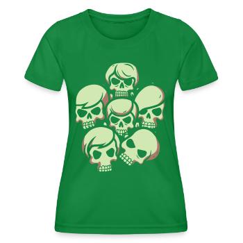 Crâne de dessin animé délirant - T-shirt sport Femme - vert - Devant - AI Model Female 172 dark (172cm)