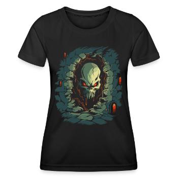 Im Kerker des Schreckens ist ein Totenkopf - Frauen Funktions-T-Shirt - Schwarz - Vorne - AI Model Female 172 light (172cm)