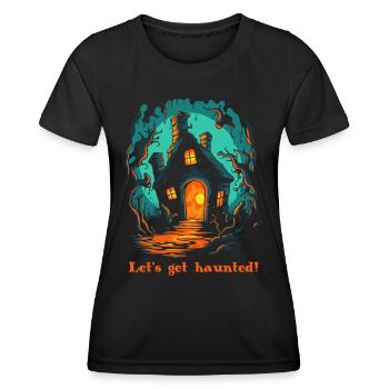 Une cabane hantée dans les bois pour Halloween - T-shirt sport Femme - noir - Devant - AI Model Female 172 light (172cm)