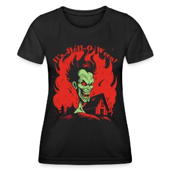 Es ist Hell-o-Ween - Frauen Funktions-T-Shirt - Schwarz - Vorne - AI Model Female 172 light (172cm)
