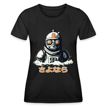 さよなら Farewell, a sinking robot - Women's Functional T-Shirt - black - Front - AI Model Female 172 light (172cm)