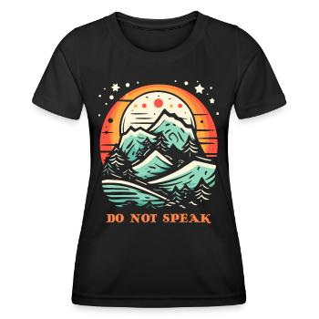 Sprich nicht, Mond Sterne Berg Natur - Frauen Funktions-T-Shirt - Schwarz - Vorne - AI Model Female 172 light (172cm)