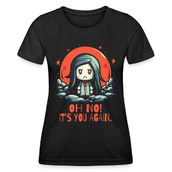 Oh nein, du schon wieder: Tsundere Anime-Girl - Frauen Funktions-T-Shirt - Schwarz - Vorne - AI Model Female 172 light (172cm)