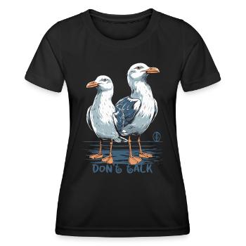 Nicht sprechen, Möwen - Frauen Funktions-T-Shirt - Schwarz - Vorne - AI Model Female 172 light (172cm)