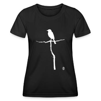 Vogel auf einem Ast - Frauen Funktions-T-Shirt - Schwarz - Vorne - AI Model Female 172 light (172cm)