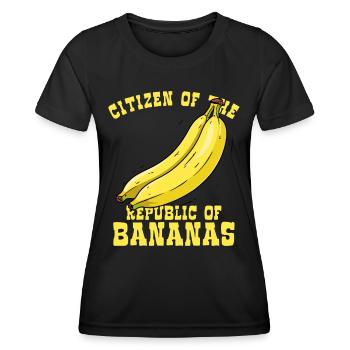 Citoyens de la République de la Banane - T-shirt sport Femme - noir - Devant - AI Model Female 172 light (172cm)