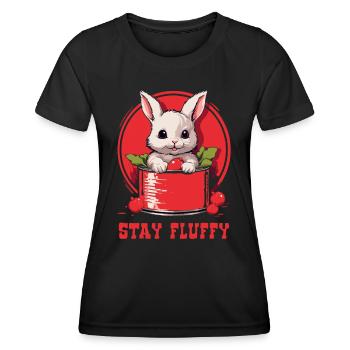 Stay fluffy, cute bunny - Women's Functional T-Shirt - black - Front - AI Model Female 172 light (172cm)