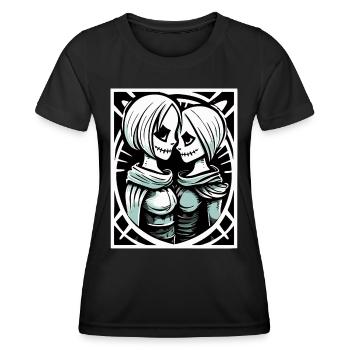 Mittelalterliche Zombie Liebende der Liebe - Frauen Funktions-T-Shirt - Schwarz - Vorne - AI Model Female 172 light (172cm)