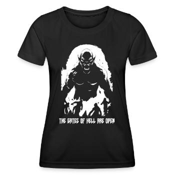 Les portes de l’enfer sont ouvertes - T-shirt sport Femme - noir - Devant - AI Model Female 172 light (172cm)