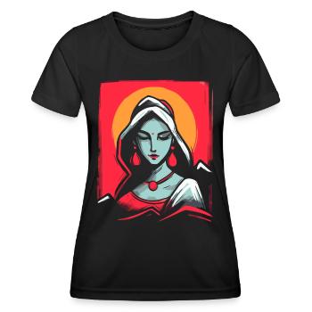 Traditionelle indische Frau - Frauen Funktions-T-Shirt - Schwarz - Vorne - AI Model Female 172 light (172cm)
