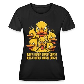 Quack! Wütende Gummi-Enten des Untergangs - Frauen Funktions-T-Shirt - Schwarz - Vorne - AI Model Female 172 light (172cm)