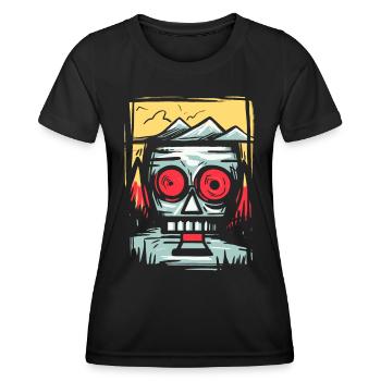 Verrückter Lustiger Natur Roboter - Frauen Funktions-T-Shirt - Schwarz - Vorne - AI Model Female 172 light (172cm)