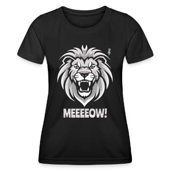 Meow emblem of a lion's head - Women's Functional T-Shirt - black - Front - AI Model Female 172 light (172cm)