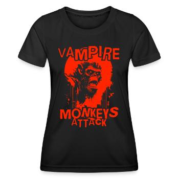 Vampir Affen Angriff - Frauen Funktions-T-Shirt - Schwarz - Vorne - AI Model Female 172 light (172cm)