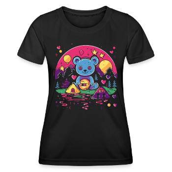 A cuddly bear in the wonderland of love - Women's Functional T-Shirt - black - Front - AI Model Female 172 light (172cm)
