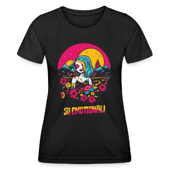 Tellement émouvant : cœurs et nature - Emo Girl - T-shirt sport Femme - noir - Devant - AI Model Female 172 light (172cm)