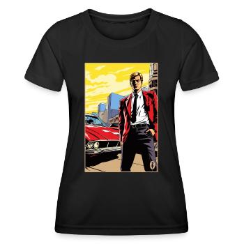 Popart Cartoon Dream Époux M. Bel Homme - T-shirt sport Femme - noir - Devant - AI Model Female 172 light (172cm)