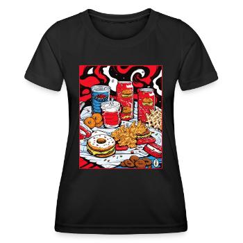 Sugar Donuts, Sweet Lemonade, Candy and Fast - Women's Functional T-Shirt - black - Front - AI Model Female 172 light (172cm)