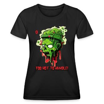 Too Hot to Handle: A melting zombie - Women's Functional T-Shirt - black - Front - AI Model Female 172 light (172cm)