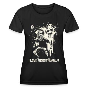 Zombie Kicker: Ich liebe Fußball - Frauen Funktions-T-Shirt - Schwarz - Vorne - AI Model Female 172 light (172cm)