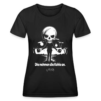 Toni dit : « Ils acceptent l’argent » - T-shirt sport Femme - noir - Devant - AI Model Female 172 light (172cm)