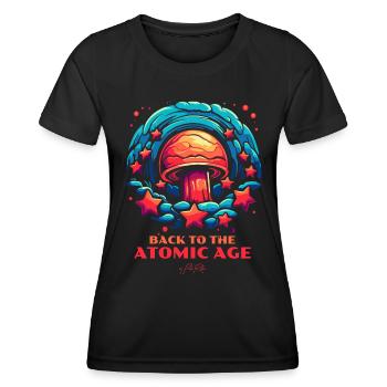 Zurück ins Atomzeitalter - Frauen Funktions-T-Shirt - Schwarz - Vorne - AI Model Female 172 light (172cm)