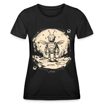 Bees in the Year 2525: A Bee Robot - Women's Functional T-Shirt - black - Front - AI Model Female 172 light (172cm)