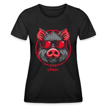 Coole Sau - Frauen Funktions-T-Shirt - Schwarz - Vorne - AI Model Female 172 light (172cm)