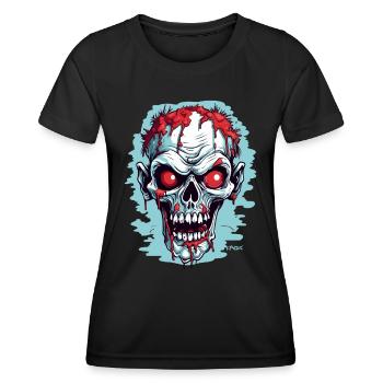 Un autre crâne de zombie - T-shirt sport Femme - noir - Devant - AI Model Female 172 light (172cm)