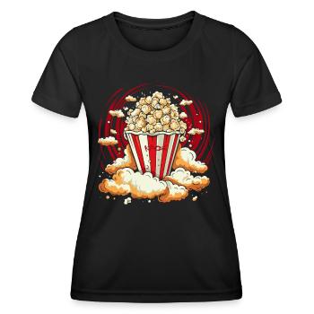 Maïs soufflé brillant - T-shirt sport Femme - noir - Devant - AI Model Female 172 light (172cm)