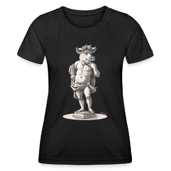 Greek Italian Florence David Pig - Women's Functional T-Shirt - black - Front - AI Model Female 172 light (172cm)