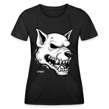White Dog Skull Skull - Women's Functional T-Shirt - black - Front - AI Model Female 172 light (172cm)