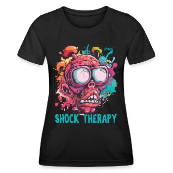 Thérapie de choc Crazy Guy Skull - T-shirt sport Femme - noir - Devant - AI Model Female 172 light (172cm)
