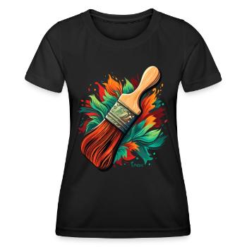 Brushes for painters - Women's Functional T-Shirt - black - Front - AI Model Female 172 light (172cm)