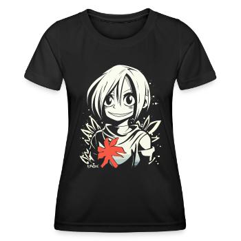 Die freundliche Anime Mädchen - Frauen Funktions-T-Shirt - Schwarz - Vorne - AI Model Female 172 light (172cm)