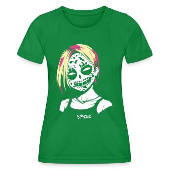 Crazy Alternative Anime Girl - T-shirt sport Femme - vert - Devant - AI Model Female 172 dark (172cm)
