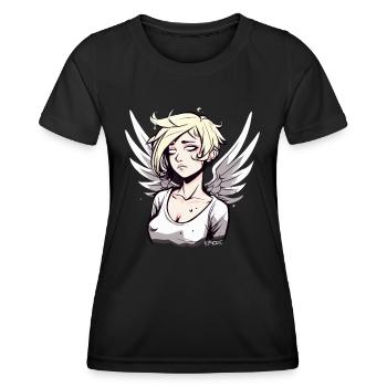 Alternate Anime Angel Girl - Women's Functional T-Shirt - black - Front - AI Model Female 172 light (172cm)