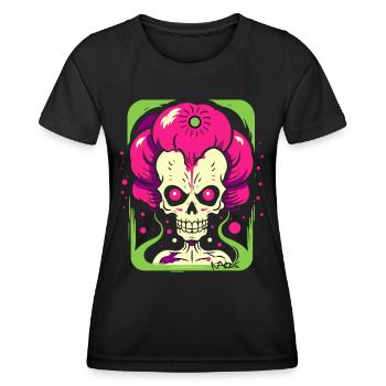 Crâne de Zombie squelette Pop Art coloré - T-shirt sport Femme - noir - Devant - AI Model Female 172 light (172cm)