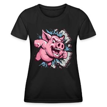Soul- and wall-shattering action - Women's Functional T-Shirt - black - Front - AI Model Female 172 light (172cm)