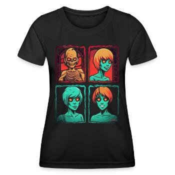 Just a cool horror cartoon - Women's Functional T-Shirt - black - Front - AI Model Female 172 light (172cm)
