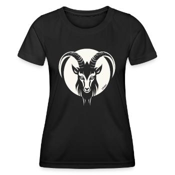 Le motif d’un bouc, d’un bouc - T-shirt sport Femme - noir - Devant - AI Model Female 172 light (172cm)